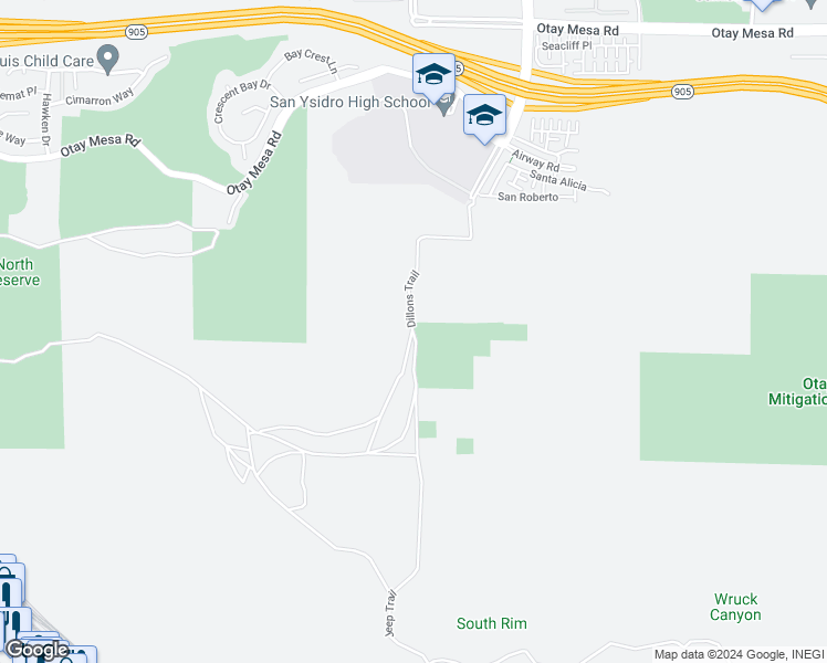 map of restaurants, bars, coffee shops, grocery stores, and more near Dillons Trail in San Diego