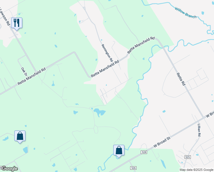 map of restaurants, bars, coffee shops, grocery stores, and more near 8399 Lake Road in Mansfield