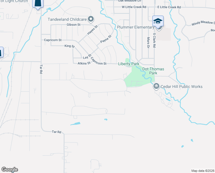 map of restaurants, bars, coffee shops, grocery stores, and more near 440 Evergreen Trail in Cedar Hill