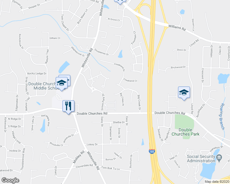 map of restaurants, bars, coffee shops, grocery stores, and more near 7904 Big Creek Drive in Columbus
