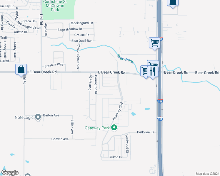 map of restaurants, bars, coffee shops, grocery stores, and more near 1130 Valley View Drive in Glenn Heights