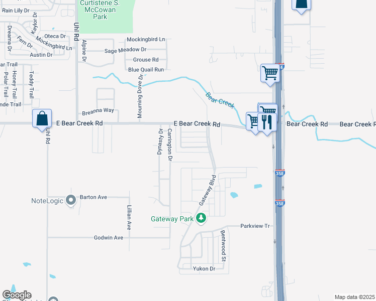 map of restaurants, bars, coffee shops, grocery stores, and more near 1136 Valley View Drive in Glenn Heights