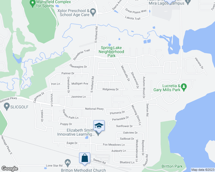 map of restaurants, bars, coffee shops, grocery stores, and more near 206 Glenwood Drive in Mansfield