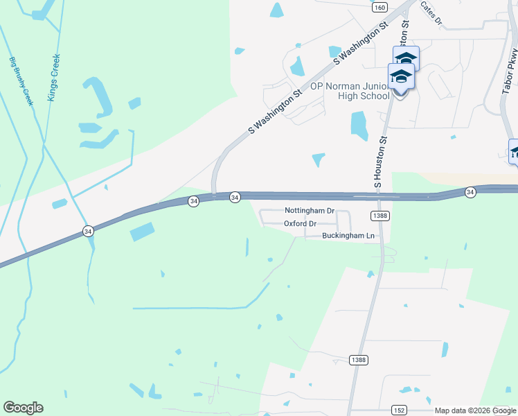 map of restaurants, bars, coffee shops, grocery stores, and more near 2024 Nottingham Drive in Kaufman