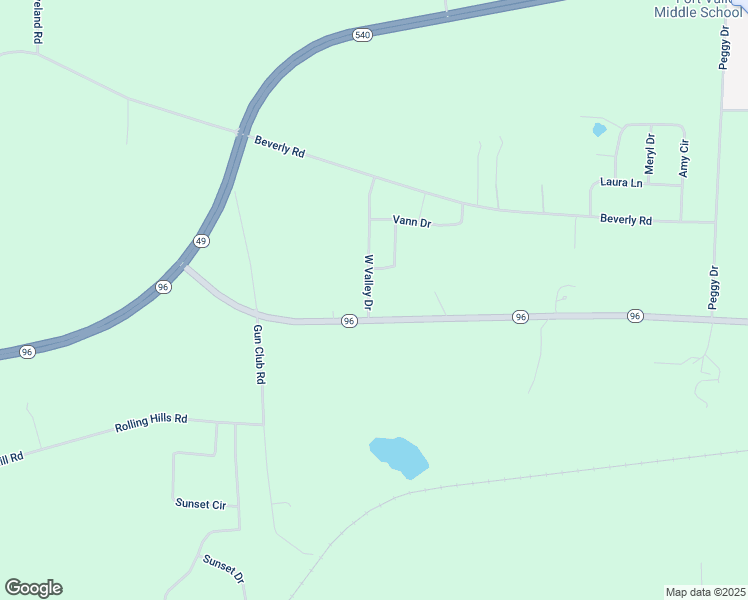 map of restaurants, bars, coffee shops, grocery stores, and more near 50 West Valley Drive in Fort Valley