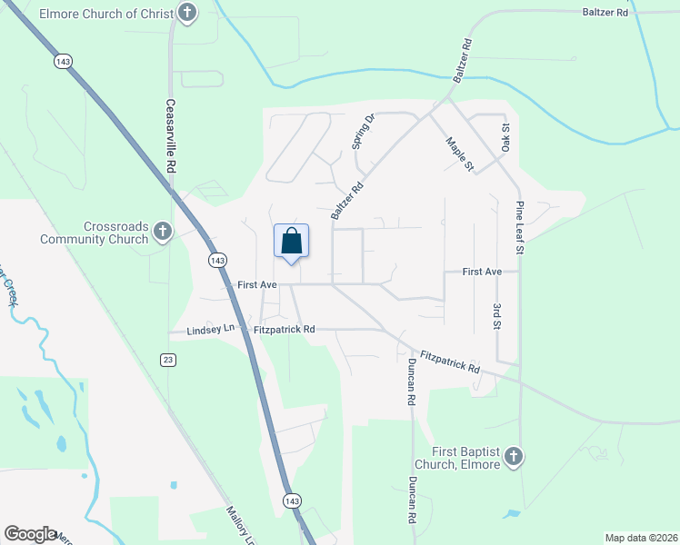 map of restaurants, bars, coffee shops, grocery stores, and more near 228 Baltzer Road in Wetumpka