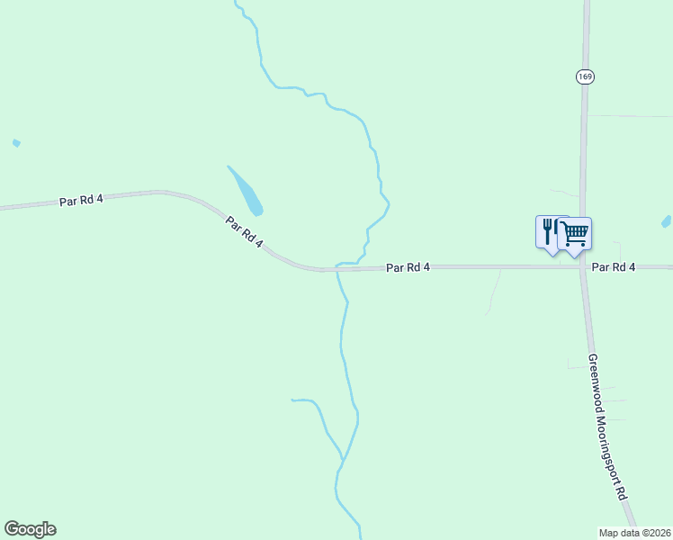 map of restaurants, bars, coffee shops, grocery stores, and more near 9716 Par Road 4 in Mooringsport