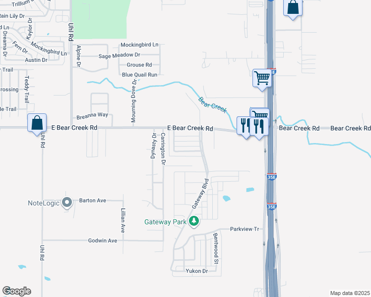 map of restaurants, bars, coffee shops, grocery stores, and more near 1131 Valley View Drive in Glenn Heights