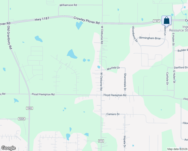 map of restaurants, bars, coffee shops, grocery stores, and more near 1204 West Cleburne Road in Crowley
