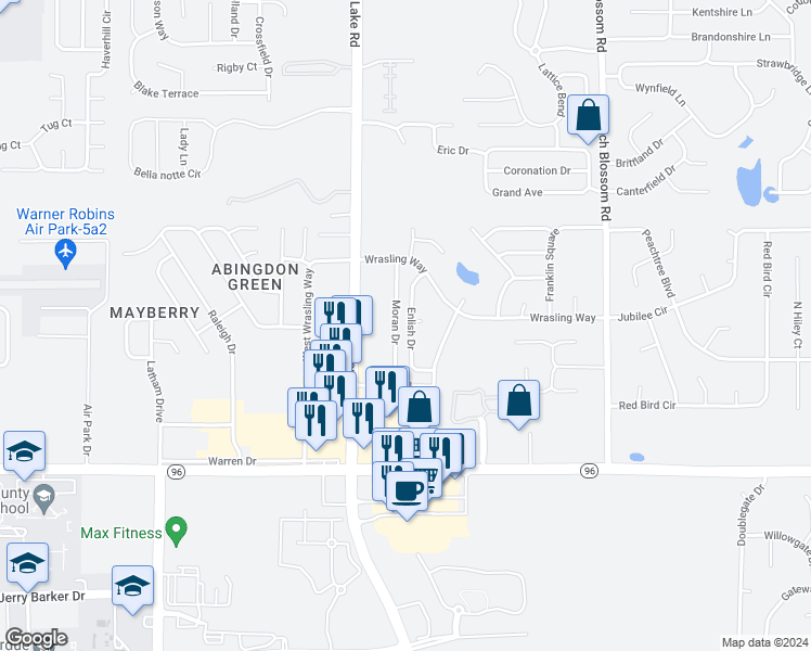 map of restaurants, bars, coffee shops, grocery stores, and more near 116 Enlish Drive in Bonaire