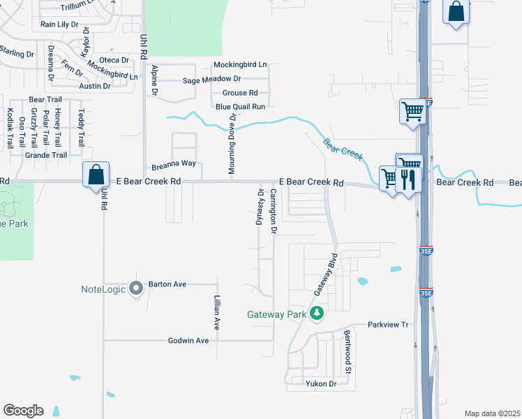 map of restaurants, bars, coffee shops, grocery stores, and more near 1738 Dynasty Drive in Red Oak