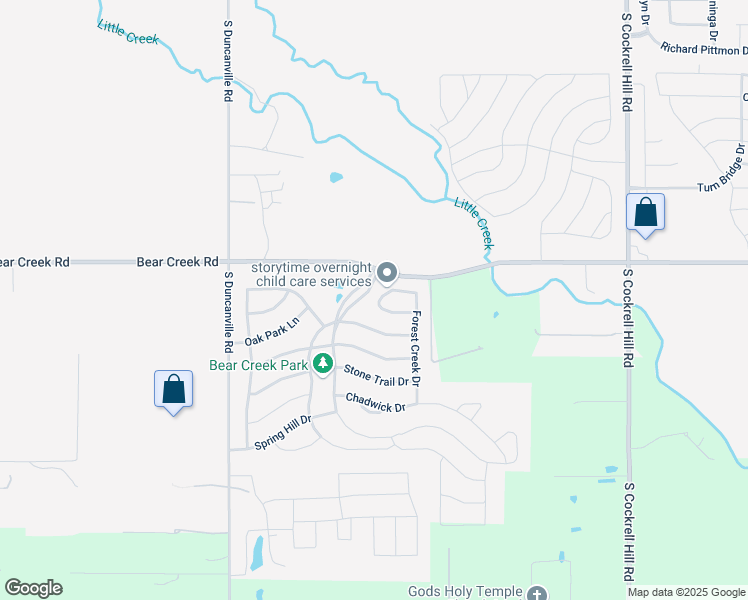 map of restaurants, bars, coffee shops, grocery stores, and more near 1703 Madison Drive in Cedar Hill