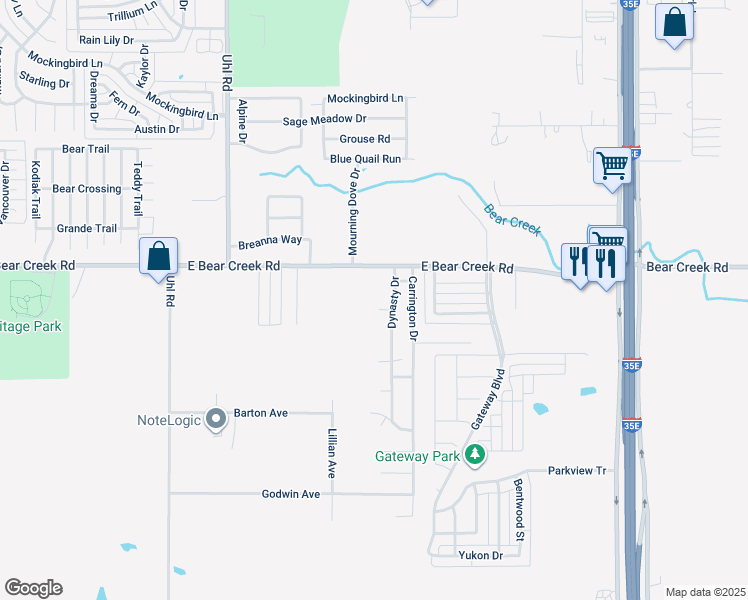 map of restaurants, bars, coffee shops, grocery stores, and more near 1741 Dynasty Circle in Glenn Heights