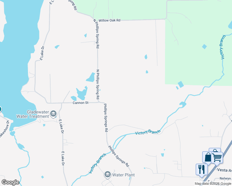 map of restaurants, bars, coffee shops, grocery stores, and more near 1598 Phillips Springs Road in Gladewater