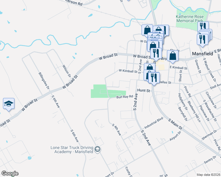 map of restaurants, bars, coffee shops, grocery stores, and more near 709 Phillips Court in Mansfield