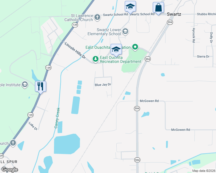 map of restaurants, bars, coffee shops, grocery stores, and more near 214 Woodcock Dr in Monroe