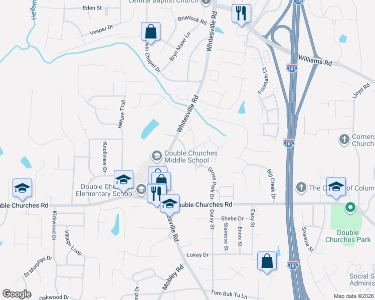 map of restaurants, bars, coffee shops, grocery stores, and more near 1448 Grove Park Dr in Columbus