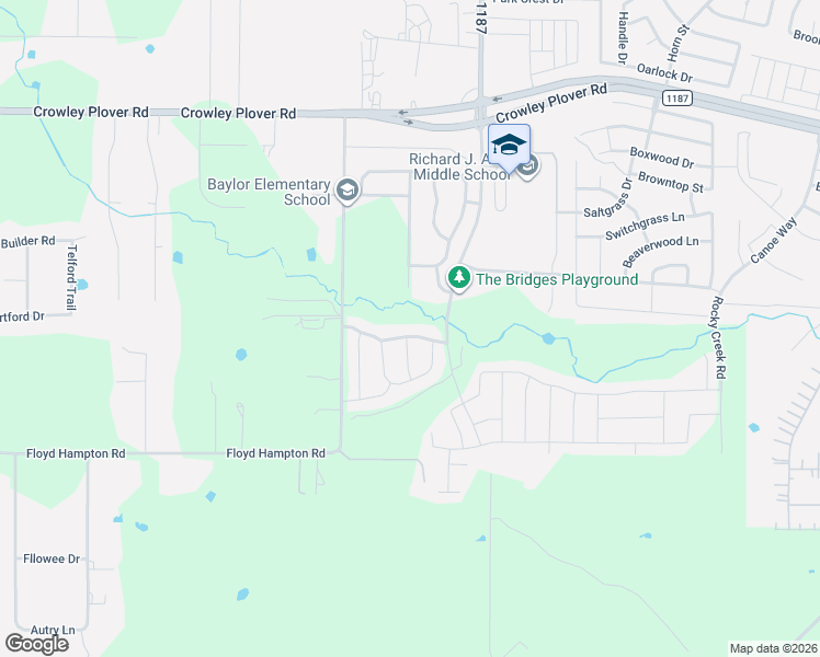 map of restaurants, bars, coffee shops, grocery stores, and more near 13424 Hartland Street in Crowley