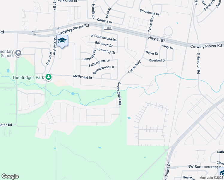 map of restaurants, bars, coffee shops, grocery stores, and more near in Crowley