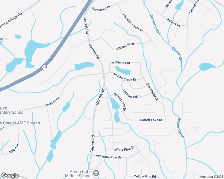 map of restaurants, bars, coffee shops, grocery stores, and more near 8005 Garrett Creek Court in Columbus