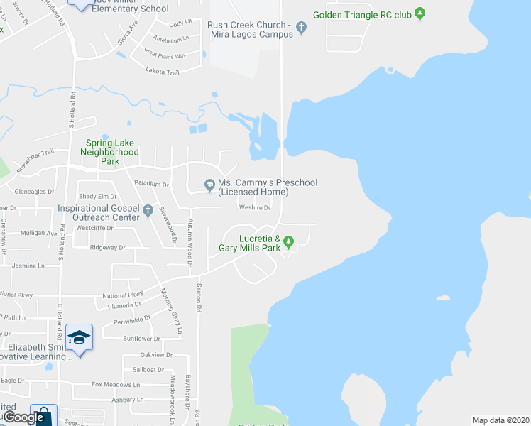 map of restaurants, bars, coffee shops, grocery stores, and more near 5106 Weshire Drive in Mansfield