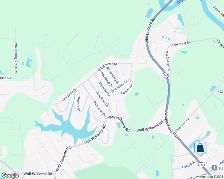 map of restaurants, bars, coffee shops, grocery stores, and more near 120 Bordeaux Drive in West Monroe
