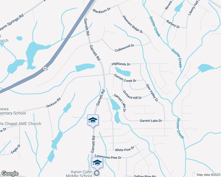 map of restaurants, bars, coffee shops, grocery stores, and more near 8005 Garrett Creek Court in Columbus