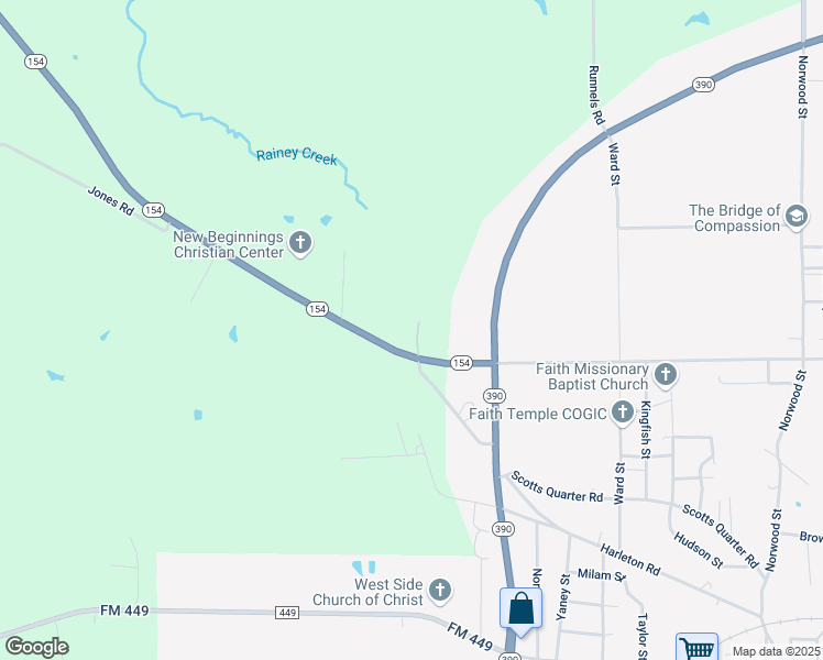 map of restaurants, bars, coffee shops, grocery stores, and more near 3200 Texas 154 in Marshall
