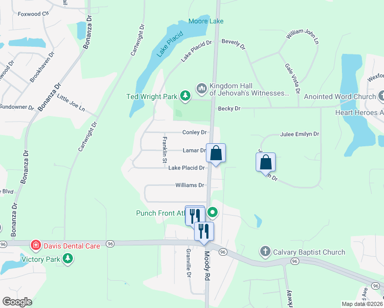 map of restaurants, bars, coffee shops, grocery stores, and more near 106 Lamar Drive in Bonaire