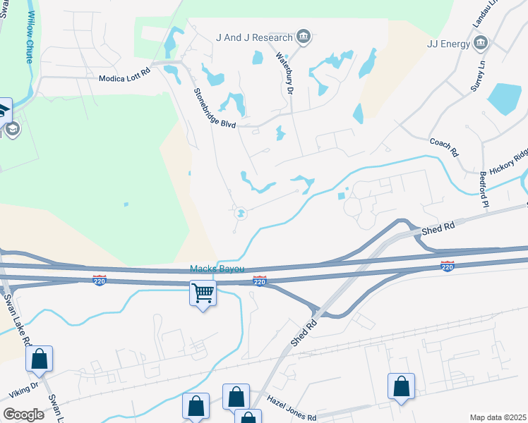map of restaurants, bars, coffee shops, grocery stores, and more near 600 Enchanted Lane in Bossier City