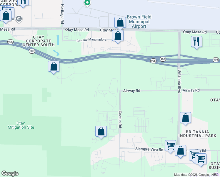 map of restaurants, bars, coffee shops, grocery stores, and more near 2160 Cactus Road in San Diego