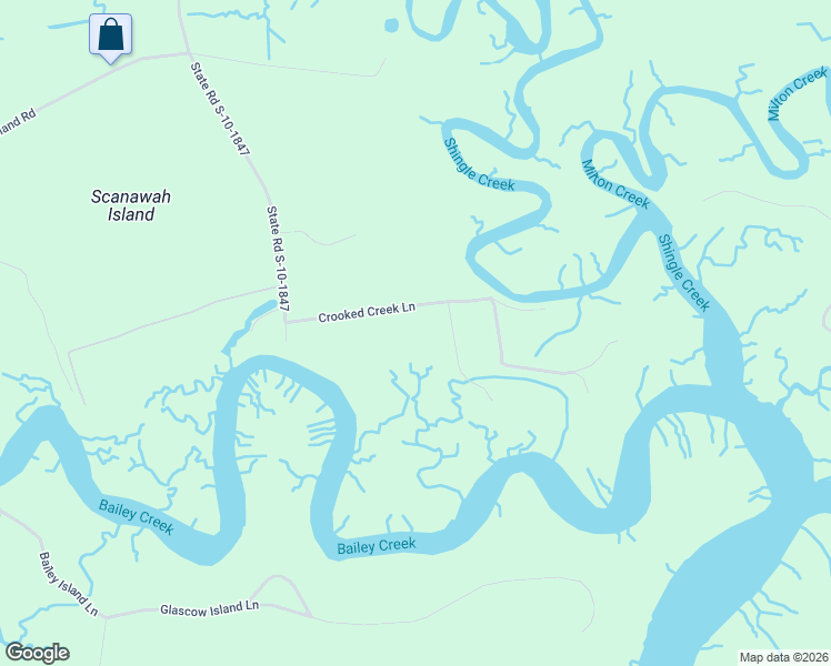 map of restaurants, bars, coffee shops, grocery stores, and more near 8356 Crooked Creek Lane in Edisto Island