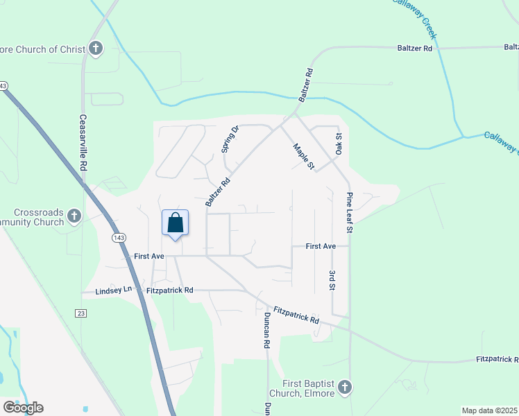 map of restaurants, bars, coffee shops, grocery stores, and more near 181 Cannie Lane in Wetumpka