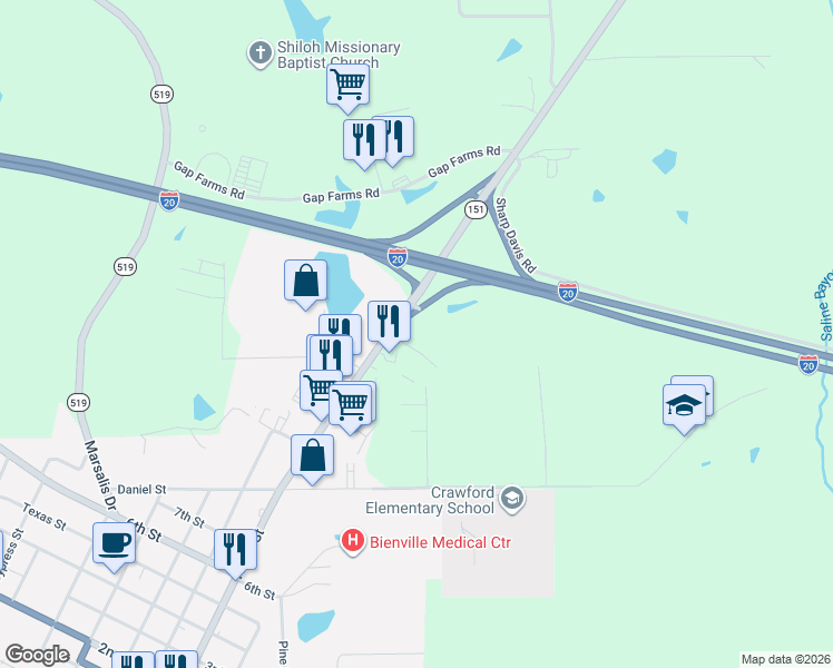 map of restaurants, bars, coffee shops, grocery stores, and more near 1061 Hazel Street in Arcadia