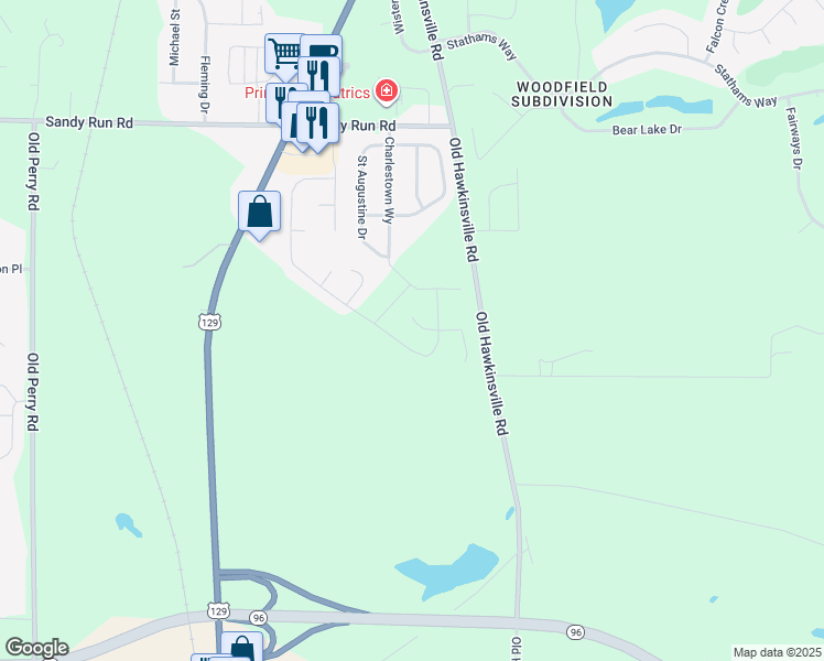 map of restaurants, bars, coffee shops, grocery stores, and more near 103 Wynchase Lane in Bonaire