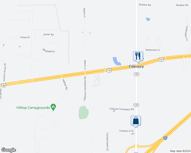 map of restaurants, bars, coffee shops, grocery stores, and more near 39 Peaceful Pines Drive in Haughton
