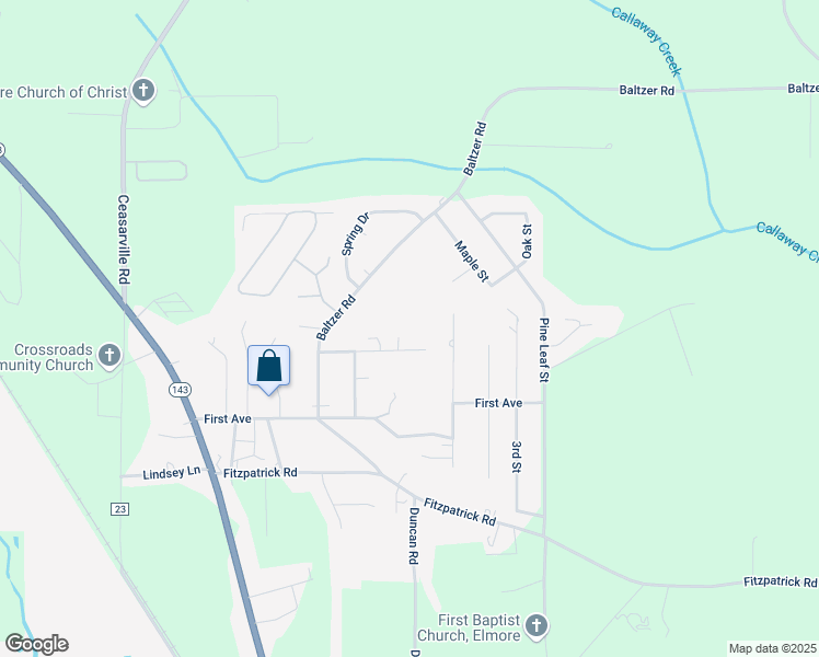 map of restaurants, bars, coffee shops, grocery stores, and more near 181 Cannie Lane in Wetumpka