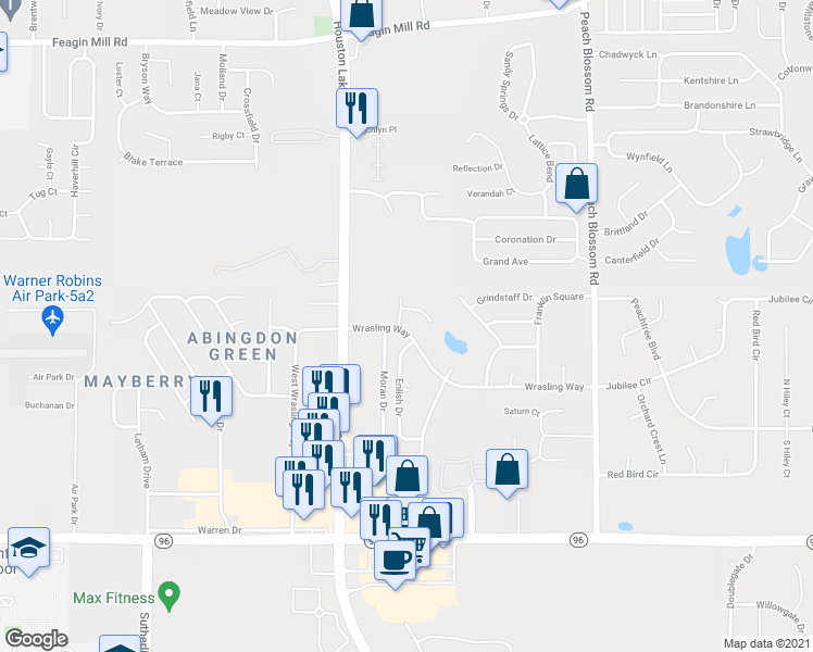 map of restaurants, bars, coffee shops, grocery stores, and more near 201 Wrasling Way in Bonaire