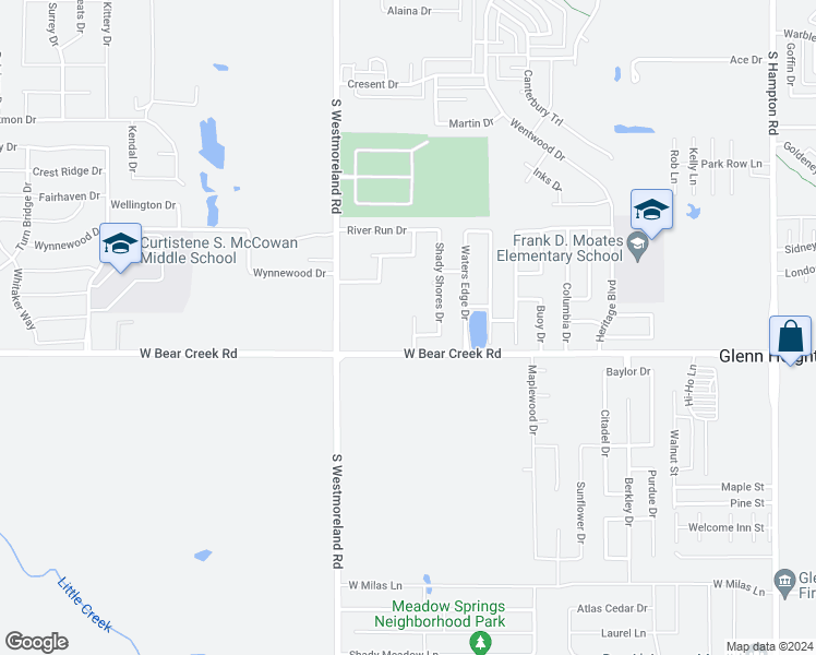 map of restaurants, bars, coffee shops, grocery stores, and more near 1611 Harborview Road in Glenn Heights