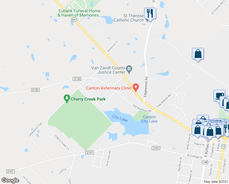 map of restaurants, bars, coffee shops, grocery stores, and more near 303 Billy Street in Canton