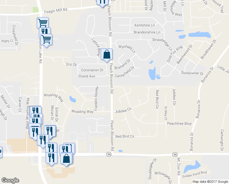 map of restaurants, bars, coffee shops, grocery stores, and more near 221 Peach Blossom Road in Bonaire