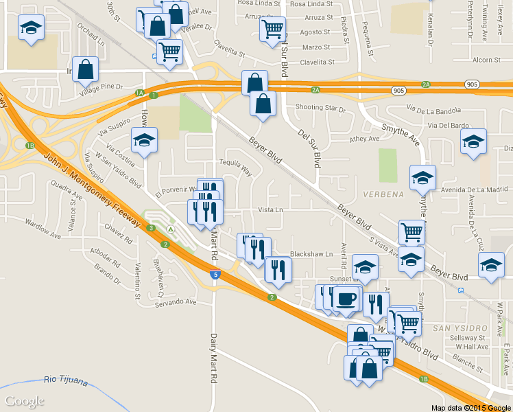 map of restaurants, bars, coffee shops, grocery stores, and more near 1897 Via Encantadoras in San Diego