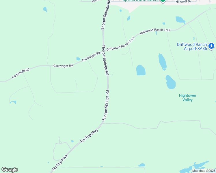 map of restaurants, bars, coffee shops, grocery stores, and more near 6557 Thorpe Springs Road in Weatherford