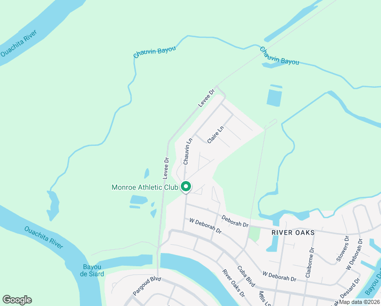 map of restaurants, bars, coffee shops, grocery stores, and more near 4006 Chauvin Lane in Monroe