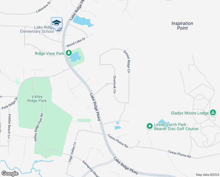 map of restaurants, bars, coffee shops, grocery stores, and more near 1339 Overlook Circle in Cedar Hill