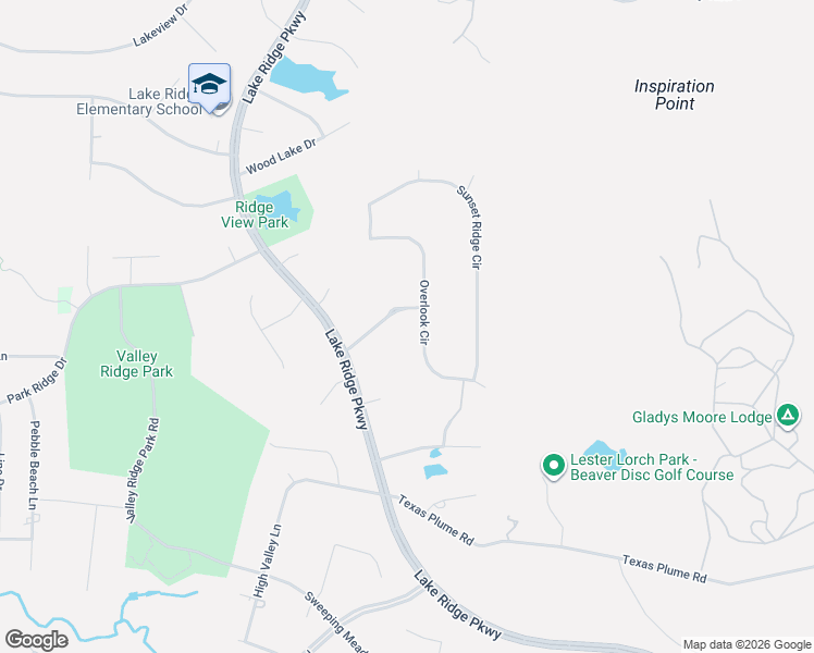 map of restaurants, bars, coffee shops, grocery stores, and more near 1339 Overlook Circle in Cedar Hill