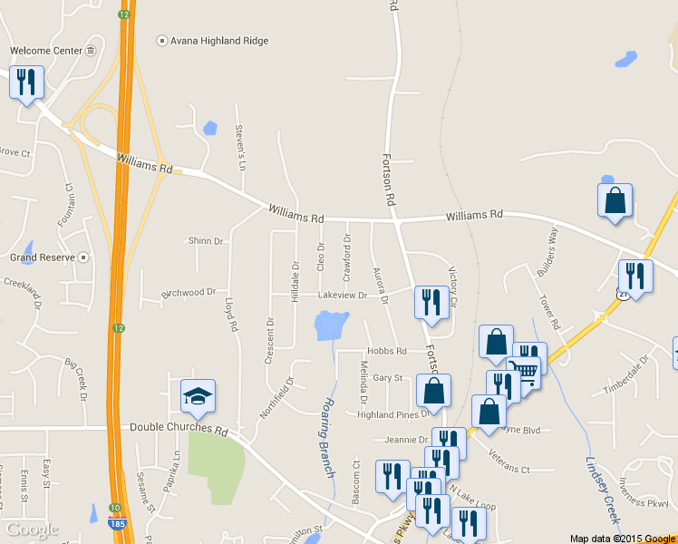 map of restaurants, bars, coffee shops, grocery stores, and more near 7835 Crawford Drive in Columbus