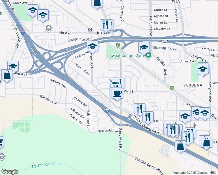 map of restaurants, bars, coffee shops, grocery stores, and more near 1946 Isla Del Carmen Way in San Diego