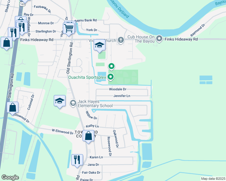map of restaurants, bars, coffee shops, grocery stores, and more near 113 Jennifer Lane in Monroe