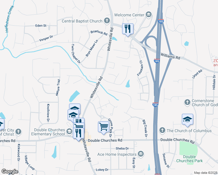 map of restaurants, bars, coffee shops, grocery stores, and more near 8079 Creekland Drive in Columbus
